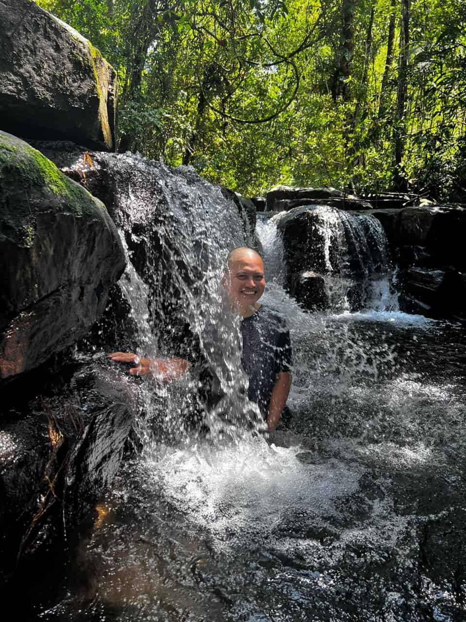 Hidden natural jungle pools in the Cardamom Mountains near Canvas & Orchids Retreat